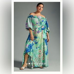 NWT Anthropologie Oopscool Off the shoulder printed dress